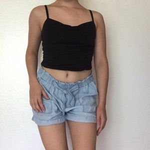 VINTAGE Basic black cami with built in bra.